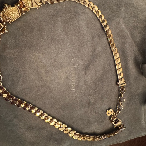 Dior Authentic Gold and Colored Gripoix Stone Necklace with Vintage Charm - Picture 8 of 8